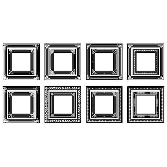 RoomMates Black &#x26; White Ornate Gallery Frames Peel &#x26; Stick Wall Decals